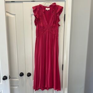 Elegant Pink Ruffled Dress